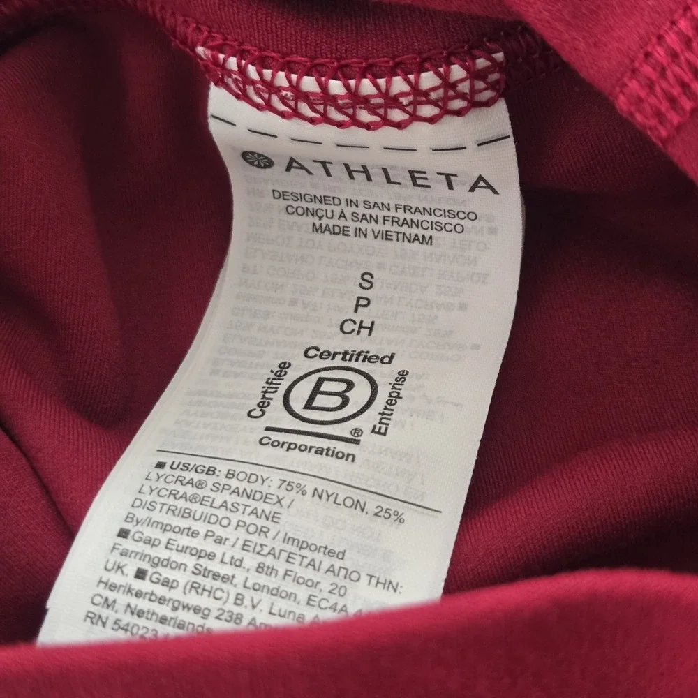 Athleta Red Ruched Skirt Womens Small Athletic Stretch Pull On Activewear - Picture 9 of 10